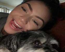 She has a cute furry member in her family whom she refers as her baby.